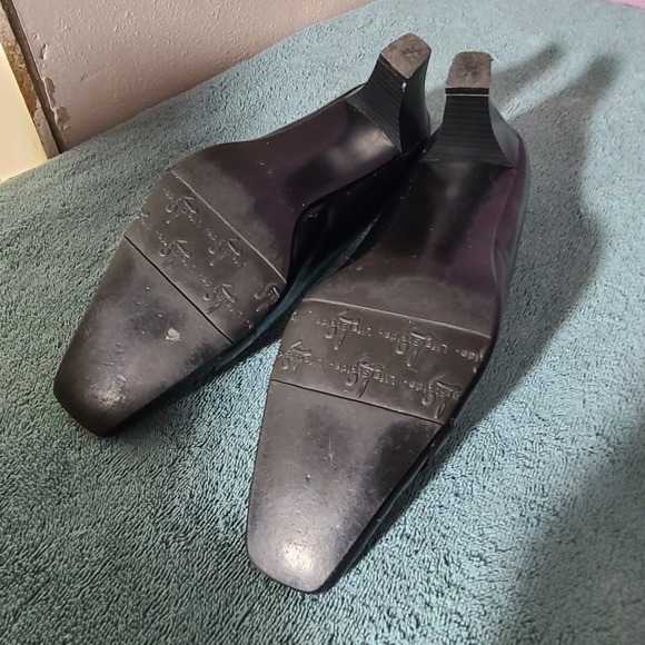 Life Stride Laura 817L07 Black Leather Pumps Heels Square Toe Shoes Women's 9M - Picture 6 of 8